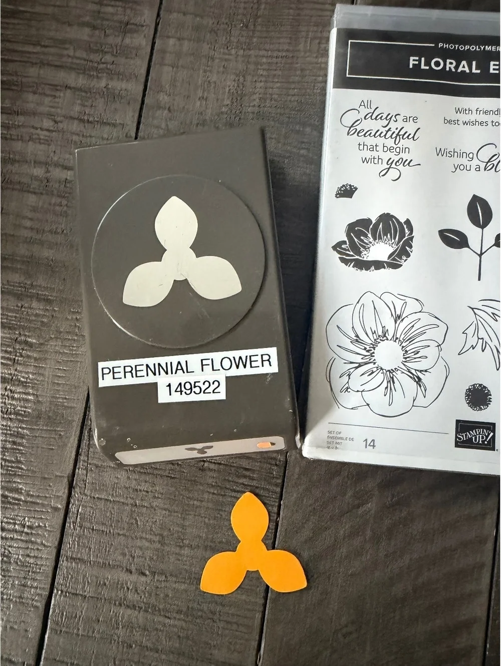 Stampin’ Up Floral Essence stamp set with Perennial Flower shape punch